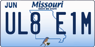 MO license plate UL8E1M
