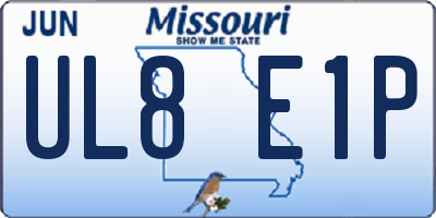 MO license plate UL8E1P
