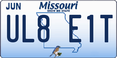 MO license plate UL8E1T