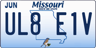 MO license plate UL8E1V