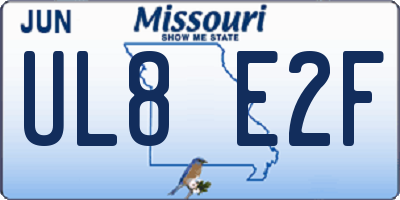 MO license plate UL8E2F