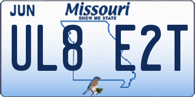 MO license plate UL8E2T