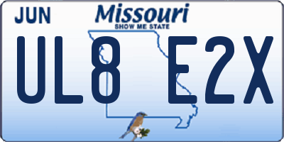 MO license plate UL8E2X