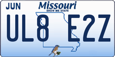 MO license plate UL8E2Z