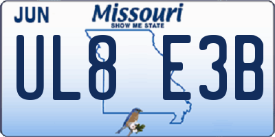 MO license plate UL8E3B