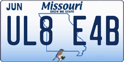 MO license plate UL8E4B