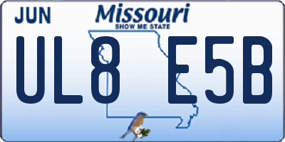 MO license plate UL8E5B