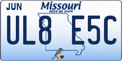 MO license plate UL8E5C