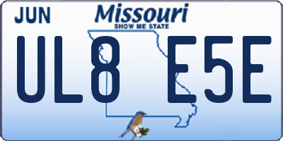 MO license plate UL8E5E