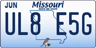 MO license plate UL8E5G