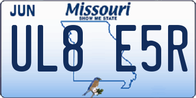 MO license plate UL8E5R