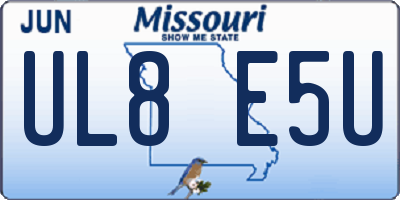 MO license plate UL8E5U