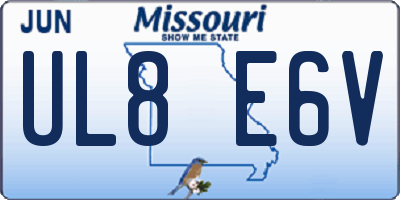 MO license plate UL8E6V