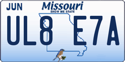 MO license plate UL8E7A