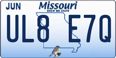 MO license plate UL8E7Q