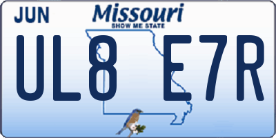 MO license plate UL8E7R