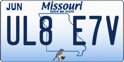 MO license plate UL8E7V