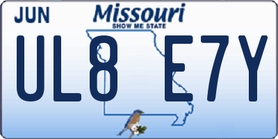 MO license plate UL8E7Y