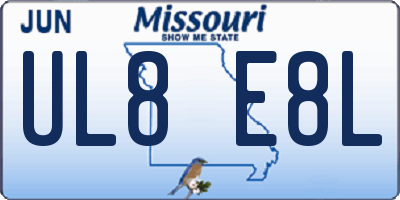 MO license plate UL8E8L