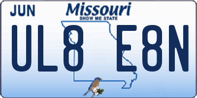 MO license plate UL8E8N