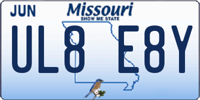 MO license plate UL8E8Y
