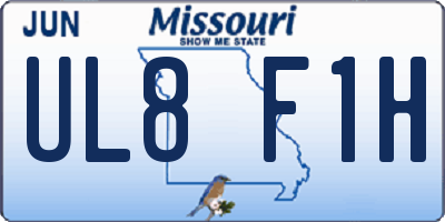MO license plate UL8F1H