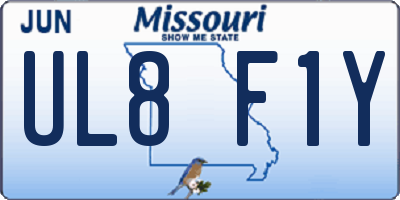 MO license plate UL8F1Y