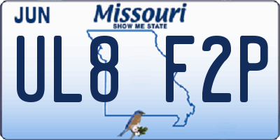 MO license plate UL8F2P