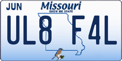 MO license plate UL8F4L