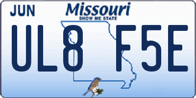 MO license plate UL8F5E