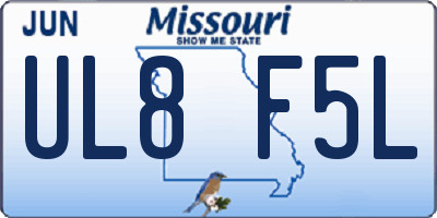 MO license plate UL8F5L