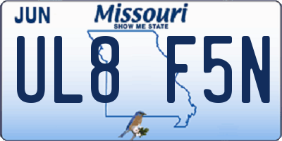 MO license plate UL8F5N