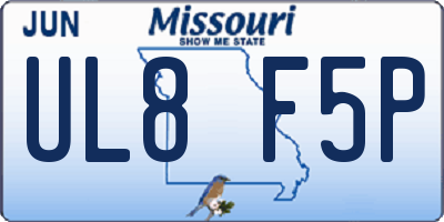 MO license plate UL8F5P