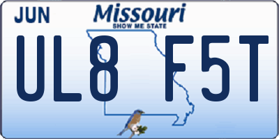 MO license plate UL8F5T