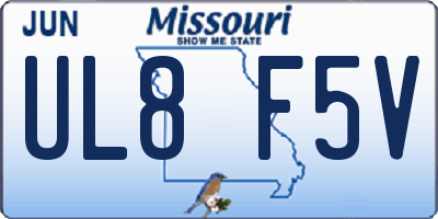 MO license plate UL8F5V
