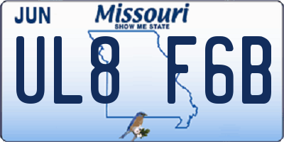 MO license plate UL8F6B