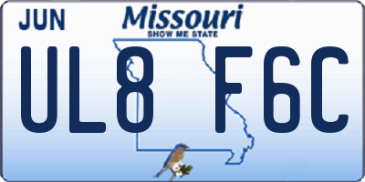 MO license plate UL8F6C