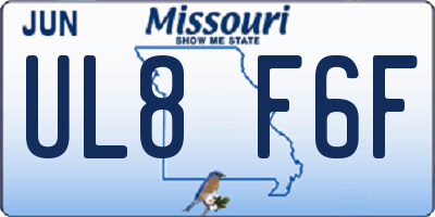 MO license plate UL8F6F