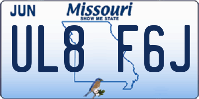 MO license plate UL8F6J