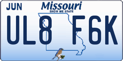 MO license plate UL8F6K