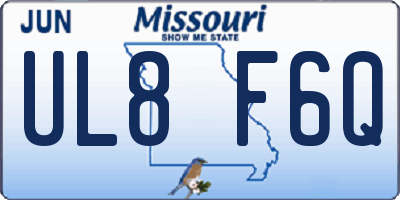 MO license plate UL8F6Q
