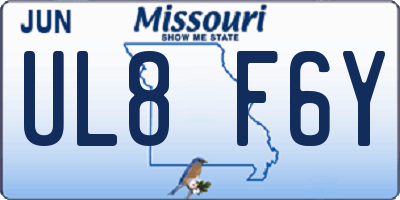 MO license plate UL8F6Y
