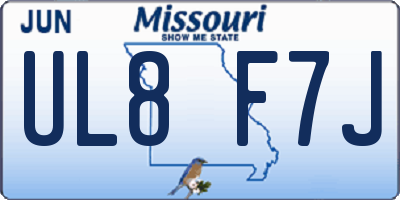MO license plate UL8F7J