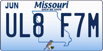 MO license plate UL8F7M