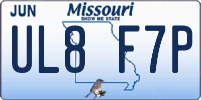 MO license plate UL8F7P