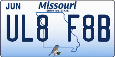 MO license plate UL8F8B