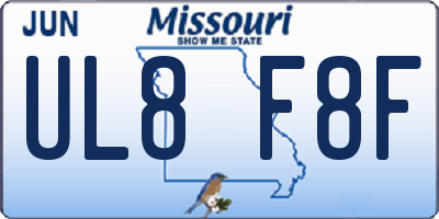MO license plate UL8F8F