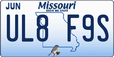 MO license plate UL8F9S
