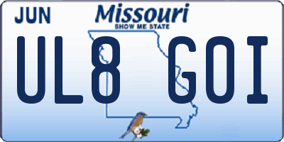 MO license plate UL8G0I