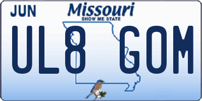 MO license plate UL8G0M